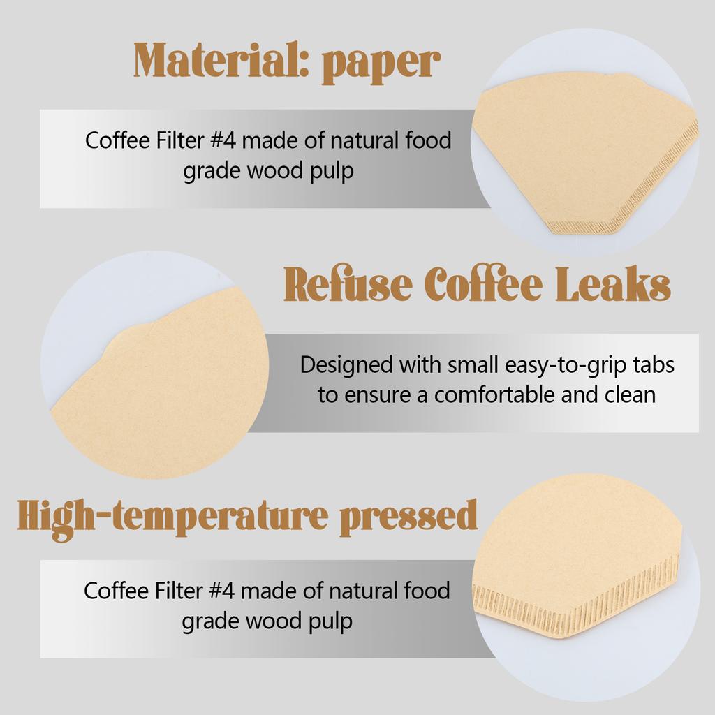 200Pcs Cone Coffee Filters Replacement Strong Penetration Natural Drip Coffee Paper Filters Pour Over 8-12 Cups Accessories