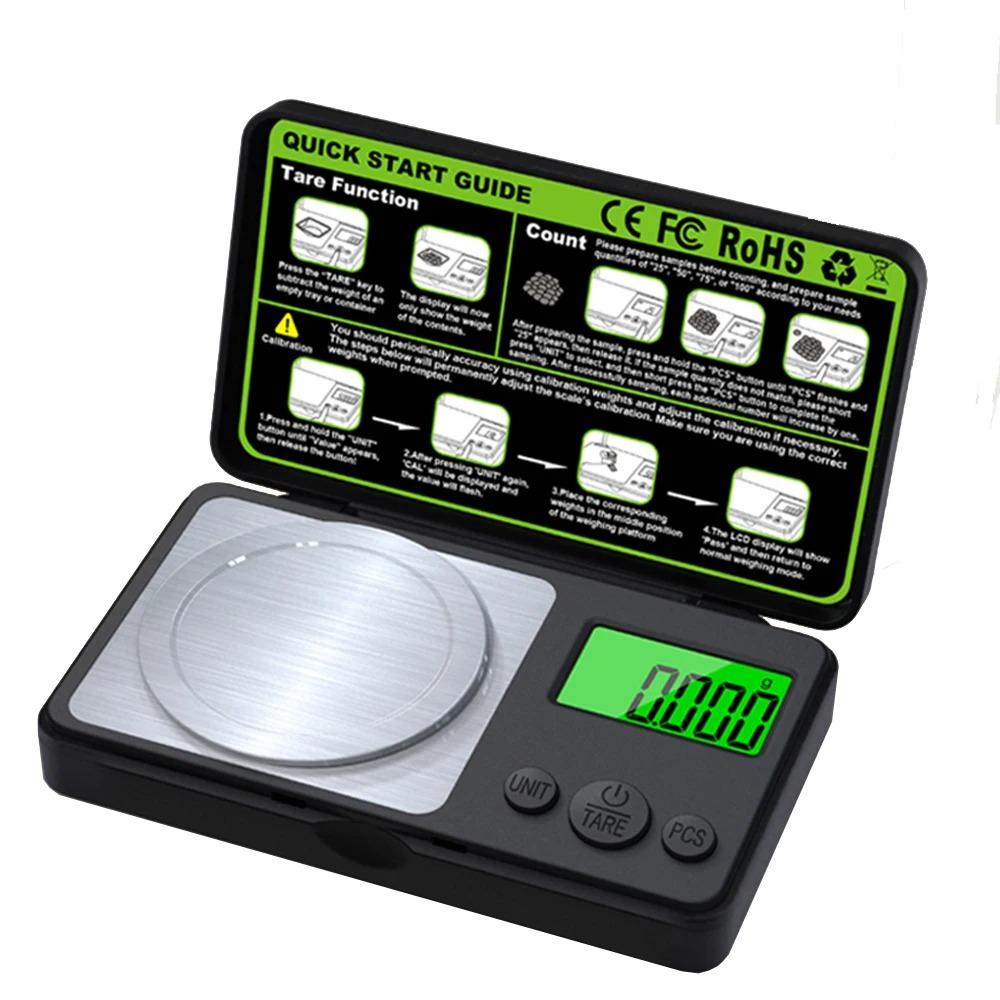 

100 г/ 0,001 г Мини Цифровые Весы Ювелирные Миллиграммовые Весы Портативные Кухонные Весы для Выпечки Высокоточные Миллиграммовые Весы