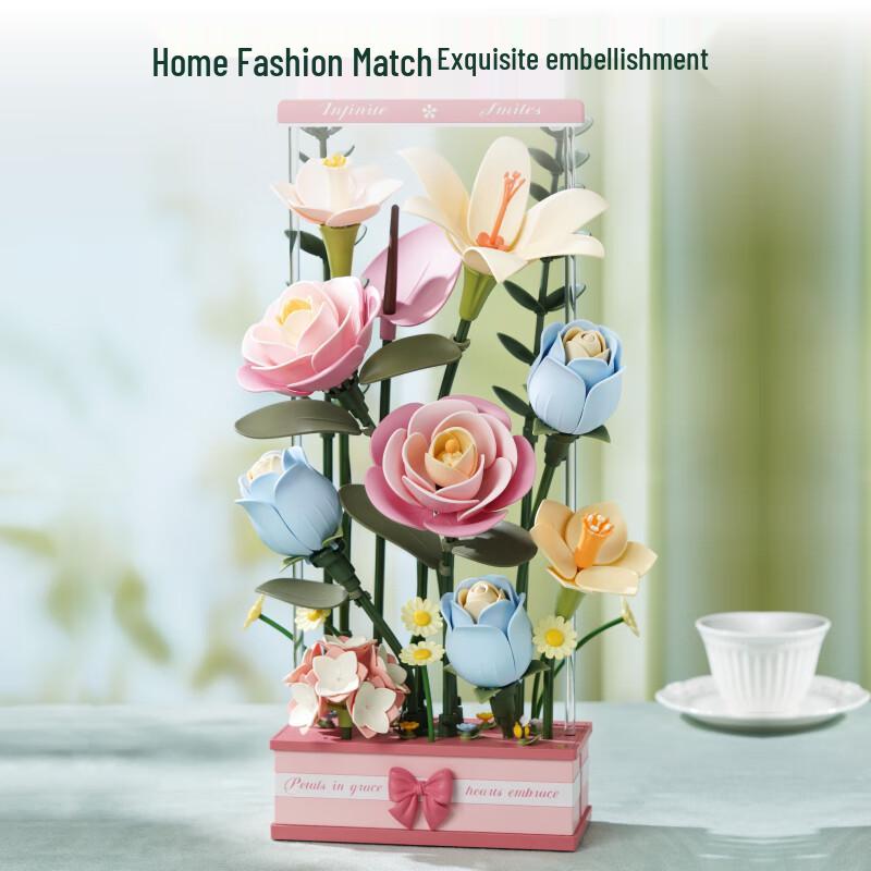 ROKR DIY Building Block Flower Sets & Aromatic Lamps