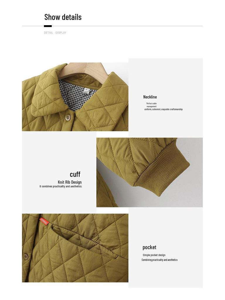 Plus Size Lightweight Cotton Padded Jacket for Autumn/Winter - Middle-Aged & Elderly Women's Outerwear