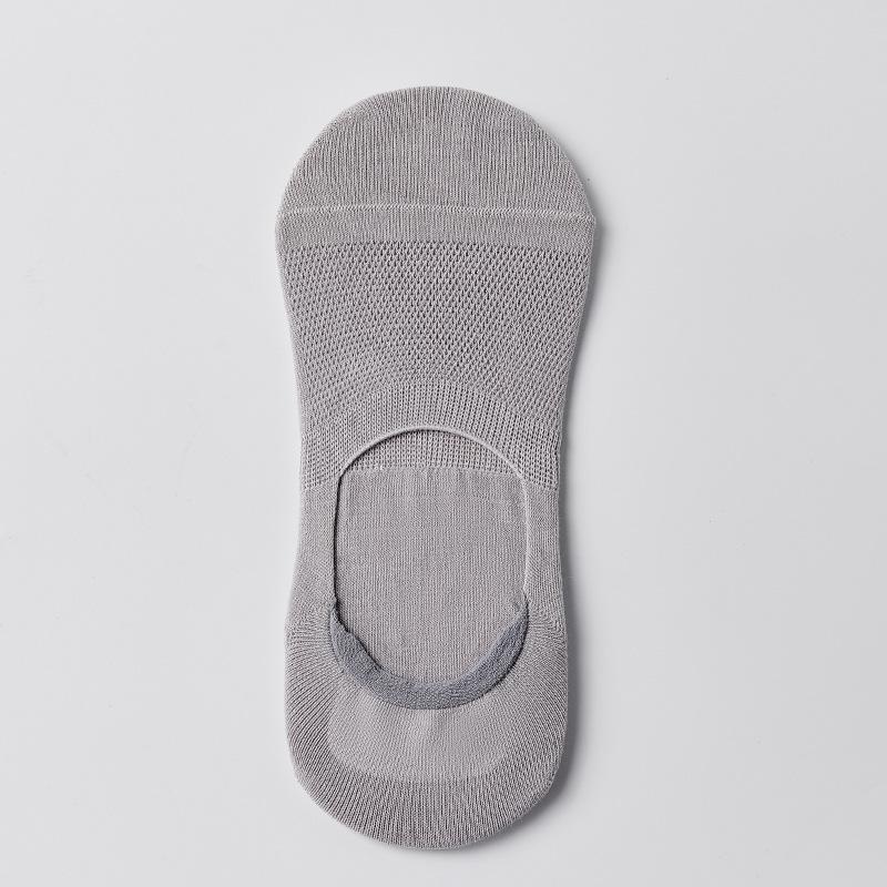 Men's Summer Shallow-mouthed Invisible Socks, Thin Mesh Silicone Anti-slip Men's Socks, Solid-colored Cotton Socks, Boat Socks, Men's Short Socks