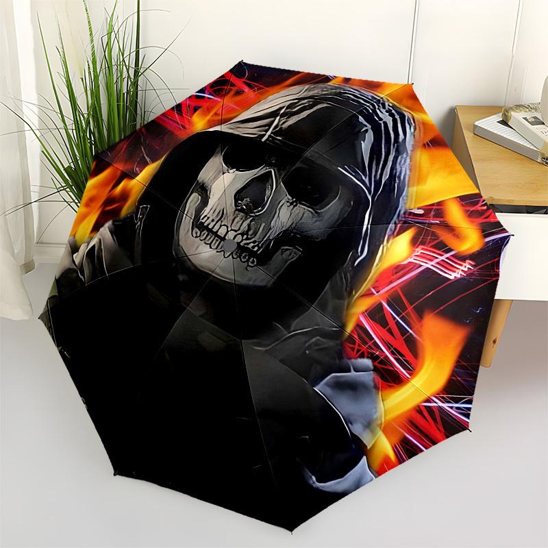 

Grim Reaper, Flames Automatic Opening and Closing, 8 rib Structure Portable Umbrella, Suitable for Men and Women in All Seasons Perfect Gif