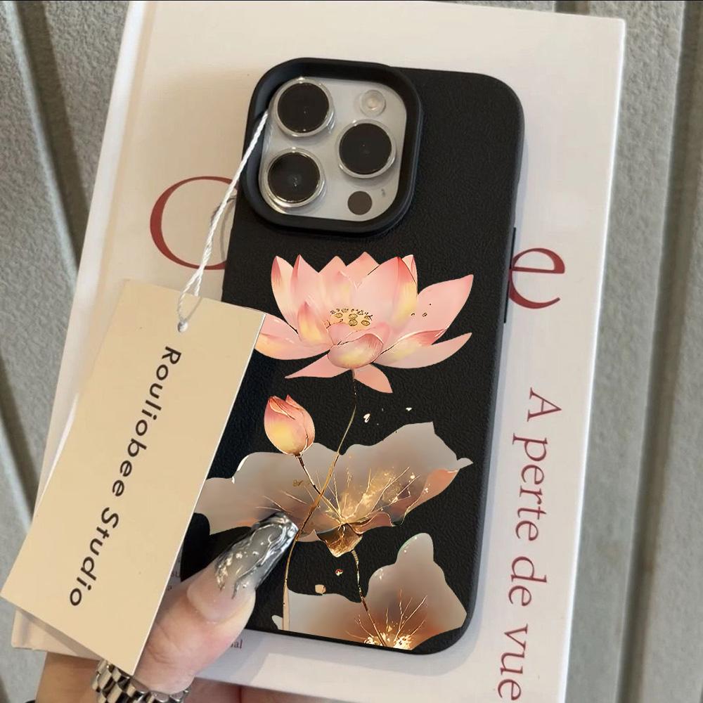 

ГОРЯЧИЙ Роскошный чехол для телефона с узором из кожи личи Цветок лотоса и роза Для Samsung S26 S25 S24 S23 S22 S21 S20 S10 Plus FE Ultra 4G 5G Samsung S26 Ultra 5G