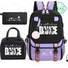 3er Set Tanzleben Aufdruck Rucksack Brottasche Federmäppchen Schüler Tanzen Tänzerin Mode Schultasche Stifteetui Bento Beutel Anzug Geschenk