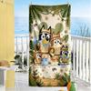 Bluey Beach Towel Quick-Dry Soft Microfiber Comfortable Lightweight