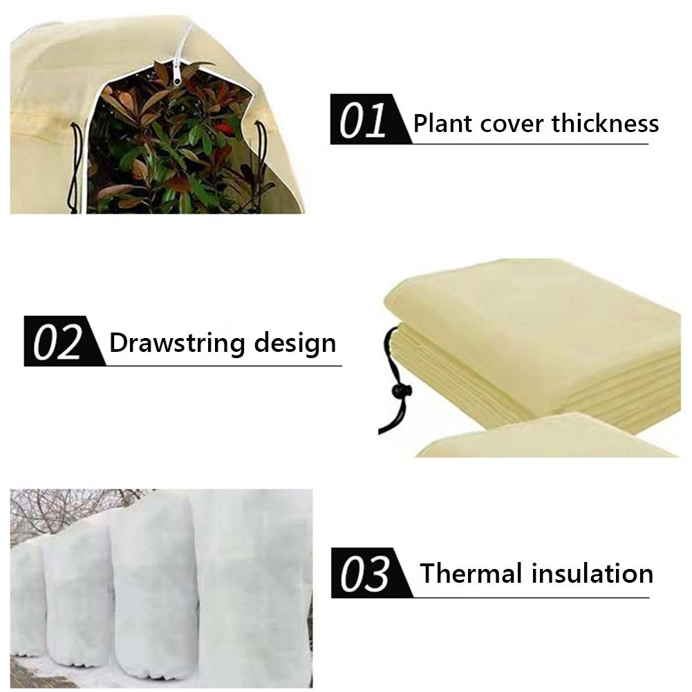 Winter Plant Cover Plant Protector Bag with Drawstring and Zipper Cold Protection Cover Reusable Frost Blankets for Trees Shrubs