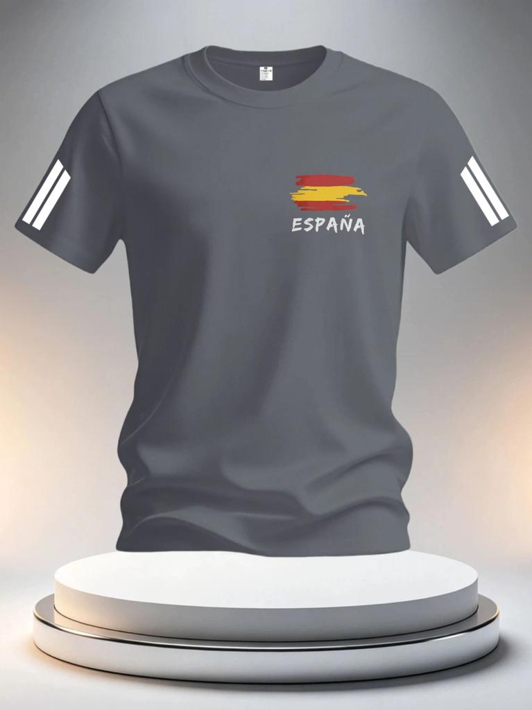 2026 Zomer Spanje Voetbalshirts voor Mannen Klassieke God Spanje Korte Mouw T-shirts Casual Ronde Hals Sportstijl T-shirt Mannen Kleding