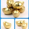 Golden Ingot Shape Tin Candy Chocolate Holder Box Metal Candy Container For Wedding Chinese Spring Festival Celebration