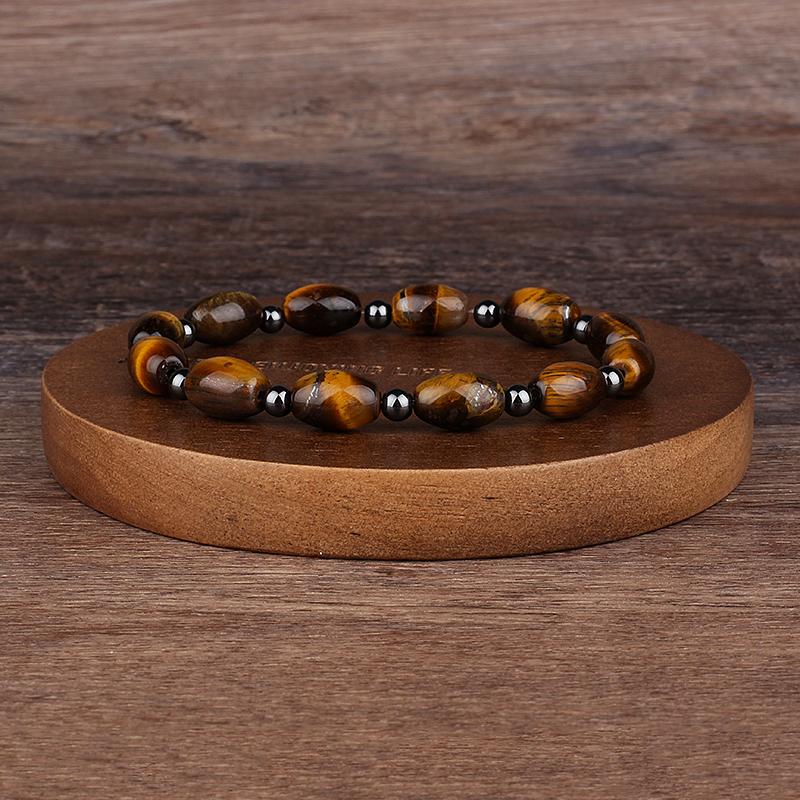 Natürlicher facettierter Tigeraugenstein Reiki-Armbänder Herren Mode Energie Hämatit-Perlen Armbänder für Frauen Seelen Schmuck Geschenk Pulsera