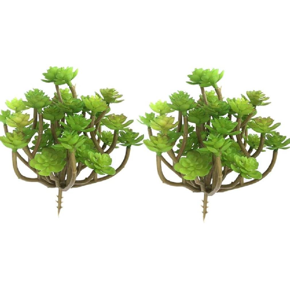 2 PCS Artificial Succulents Plants Unpotted Fake Flocking Tillandsia Air Plants Succulent Bromeliads Bouquet Arrangements Faux Plants DIY for Garden