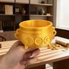 3D Printed Golden Treasure Bowl Wealth Prosperity Basin Figurine Bring Good Luck Fortune Money Pot Feng Shui Ornament