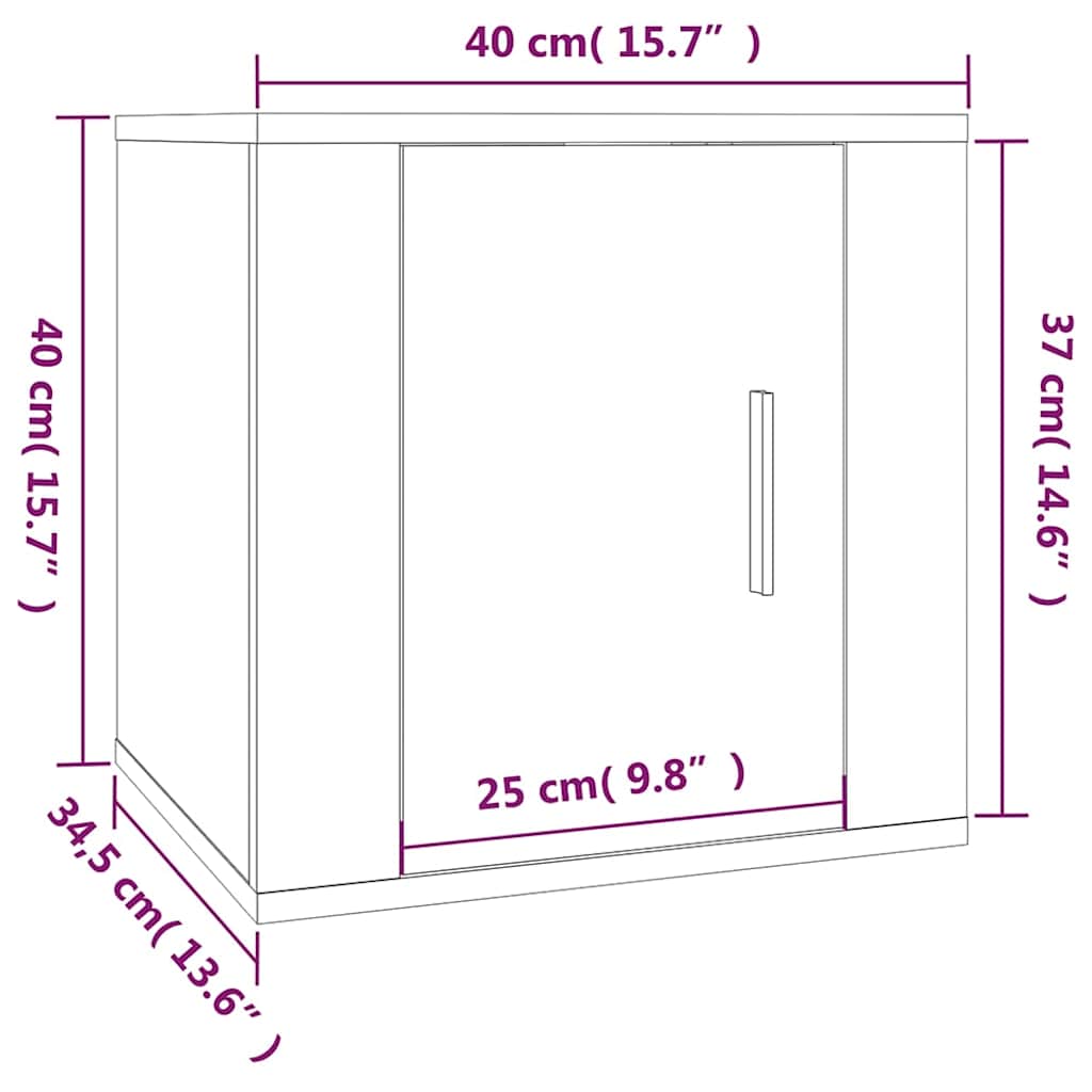 Wall Mounted TV Cabinet Black 40 x 34.5 x 40 cm