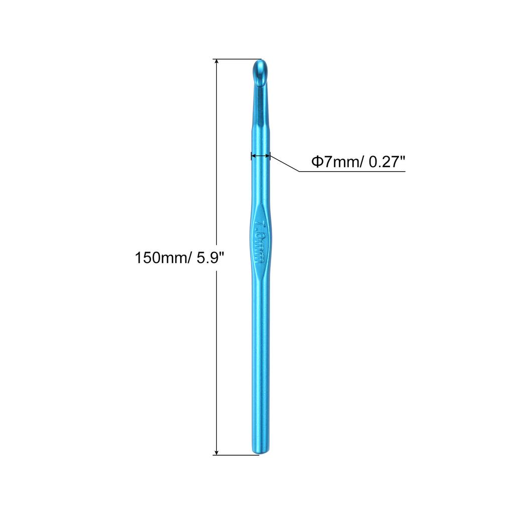 6pcs Aluminum Crochet Hook 2mm-10mm Knitting Needles for DIY Craft Yarn