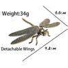 Módní mosazné figurky vážek Simulační zvířecí hračka Odnímatelná křídla Kancelářský stůl Malá ozdoba Dekorace do obývacího pokoje na TV skříňku