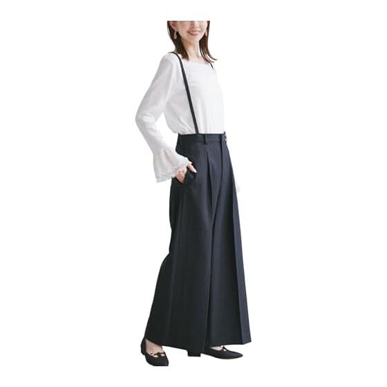 ROPE PICNIC Pants Flare Silhouette Pants with Suspenders Women s