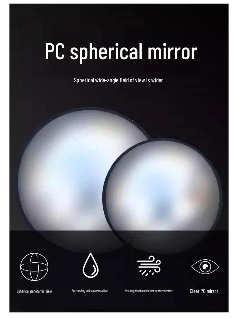 Wide-Angle Indoor/Outdoor Spherical Mirror - Anti-Theft Reflective Traffic Mirror