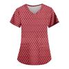 Women's Fashion Casual Christmas Print Pocket T-shirt Top