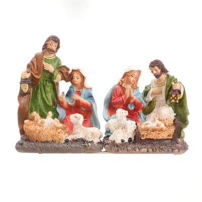 Detailed Holy Family Resins Statue Christmas Home Desktop Decors Religious Nativity Scene Figurine Shelf Ornament Gift