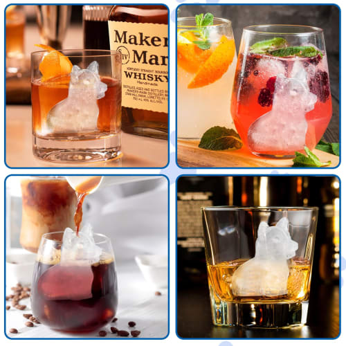 AIERSA Corgi Ice Cube Shaped Silicone Ice Tray, Regular, Black, AIERSA-270