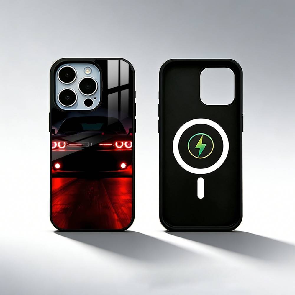 R8 Supercar CAR Phone Case For iPhone X,Xs,Xr,Xs 17,16,15,14,13,12,11 Plus,Pro Magnetic with Magsafe Wireless Charging