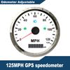 Waterproof 85mm GPS Speedometer 0-125 MPH 0-160 MPH 0-200 MPH for Snowmobile Motorcycle ATV UTV Total Mileage Adjustable 12V 24V