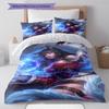 KDA Ahri Pattern Bedding Quilt Set Quilt Cover Pillowcase Home Decoration Gift (1 * duvet cover + 2 * pillowcase, without core)