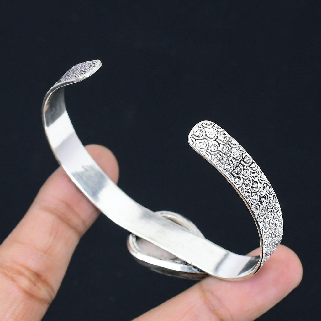 Crown Chakra Pear Scolecite Stone Anniversary New Bangle Jewelry Sterling Silver