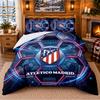 Atletico Madrid Desenli 3 Parça Nevresim Takımı Yatak Çarşafı Yastık Kılıfı Yatak Odası Dekorasyonu İçin