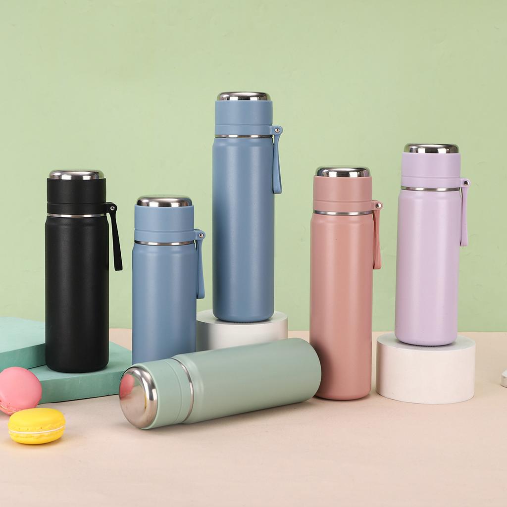 Stainless Tea Drink and Water Separation Sling Vacuum Mug Stylish Portable Student Water Mug Jump Cap Straight Cup Durable
