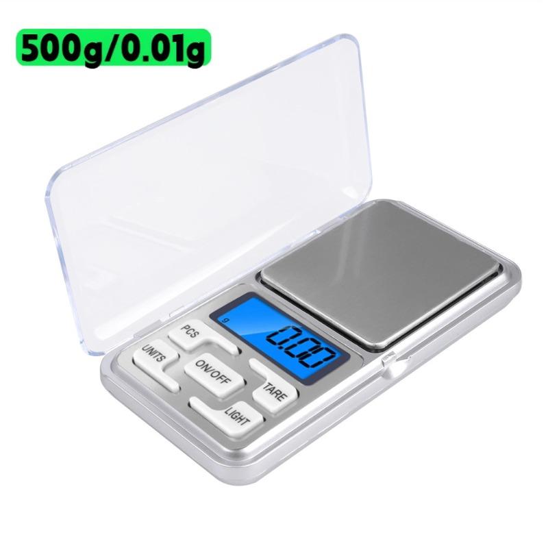 

500 г/0,01 г Высокоточные Мини Цифровые Весы Электронные Ювелирные Весы с Синей Подсветкой для Взвешивания Золота Серебра Пищи Портативные Карманные Весы