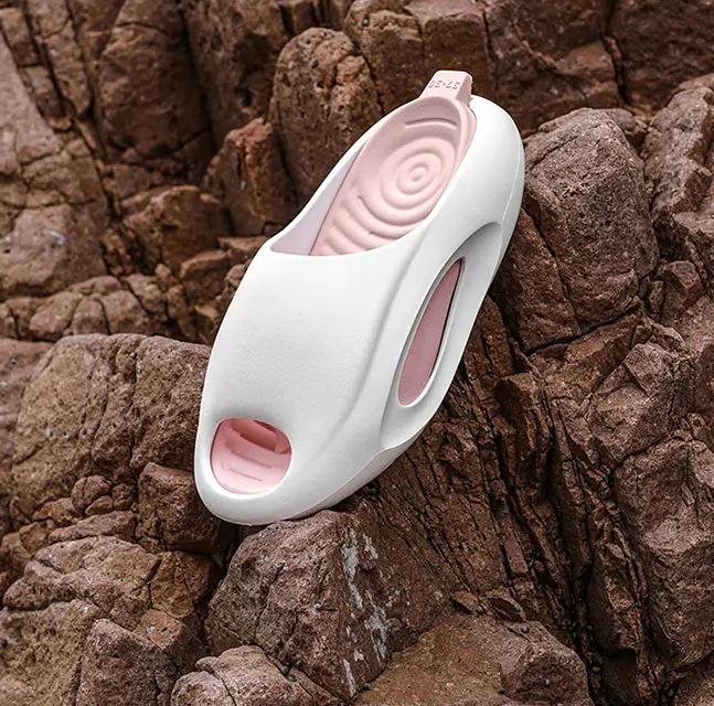 

Тапочки женские носят платформа двухцветные однословные шлепанцы EVA личность зеленый лето уличные сандалии 39-40 белый