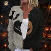 Damen Strickjacke mit langen Ärmeln und Halloween-Print, Pullover mit Knopfleiste für Herbst-Party-Outfits