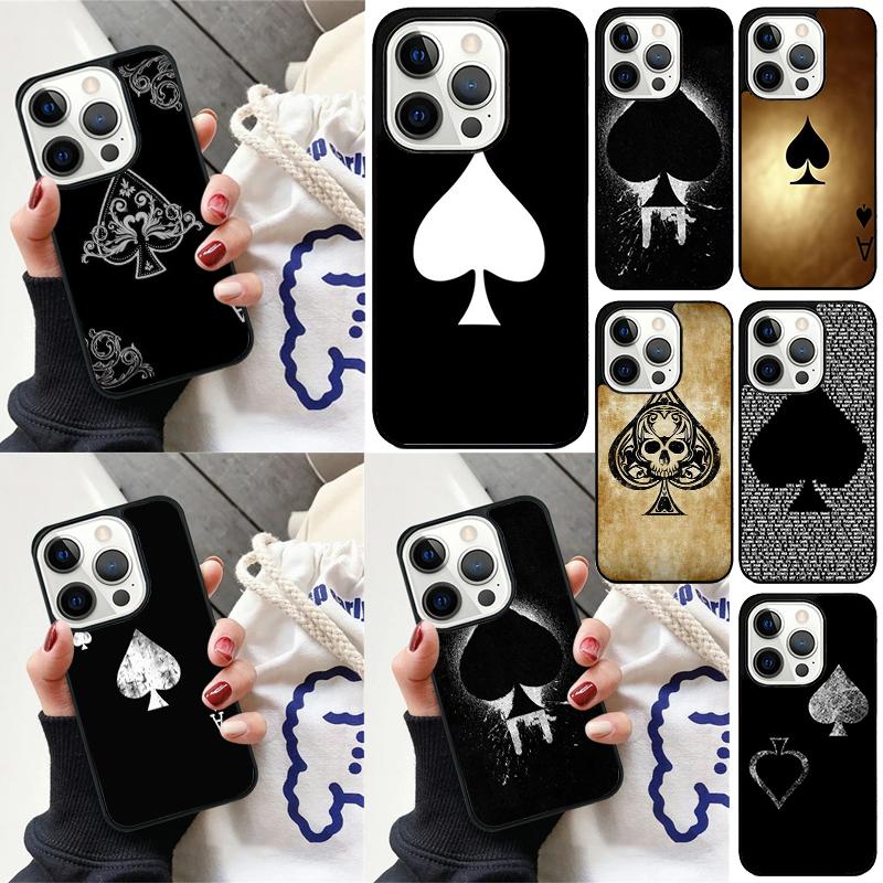 Ace of Spades Poker Phone Case For iPhone 17 Air 15 16e 14 13 Pro Max Coque 12 11 Pro Max PLUS Cover