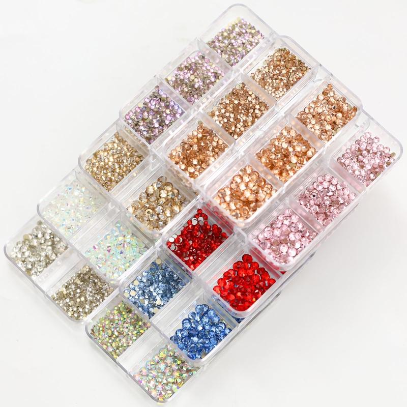 Glitter Rhinestones AB-Flat Back Shiny Stones Nail Art Decoration Mixed Sizes Nail Gems Crystal Strass Accessories