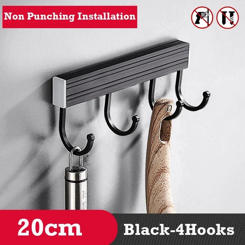 20/30/40/50CM Kitchen Hook Rack Punch-free Wall Mounted Storage Racks For Cup Kitchenware Home Bathroom Kitchen Accessories