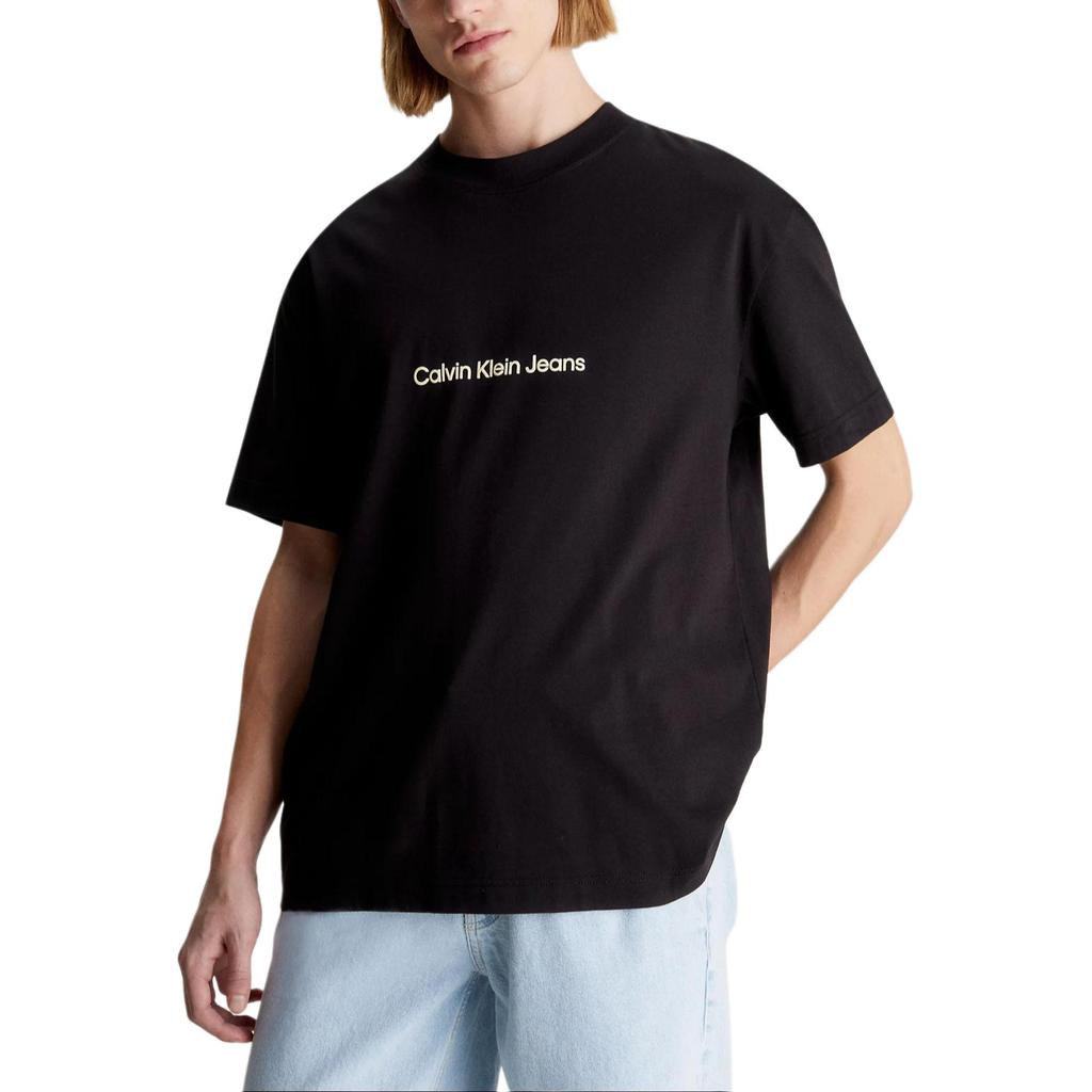 Calvin Klein Round Neck Logo Print Short Sleeve T-Shirt Men Tops Black J30J325492-BEH