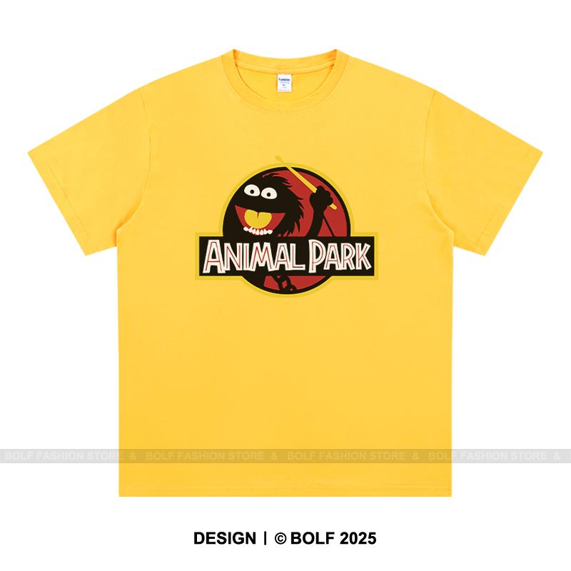 Animal Park Men's T-Shirt 100% Cotton Oversized Wildlife Graphic Tees for Men Jungle Adventure Nature Lover Top
