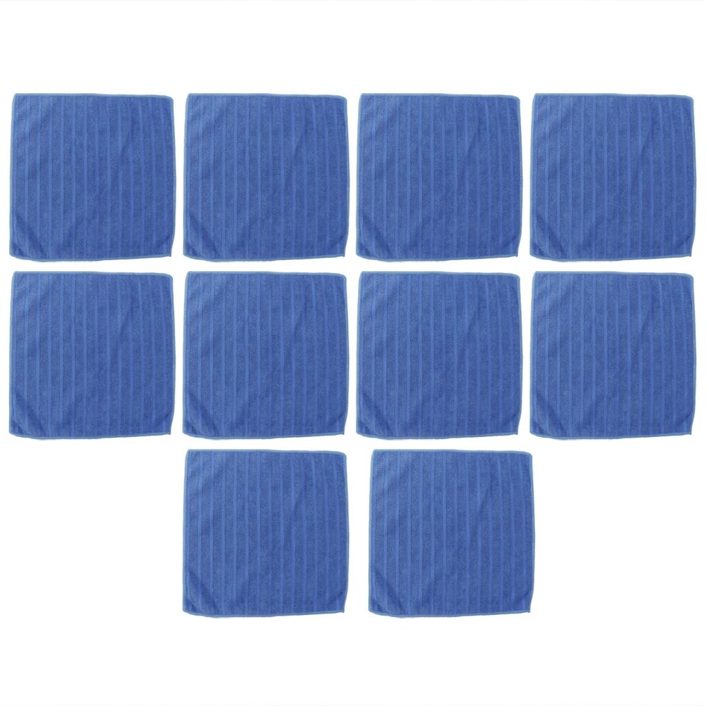 10Pcs Blue Clean Towel Square Soft Microfiber Towel Home Kitchen Cleaning Supplies