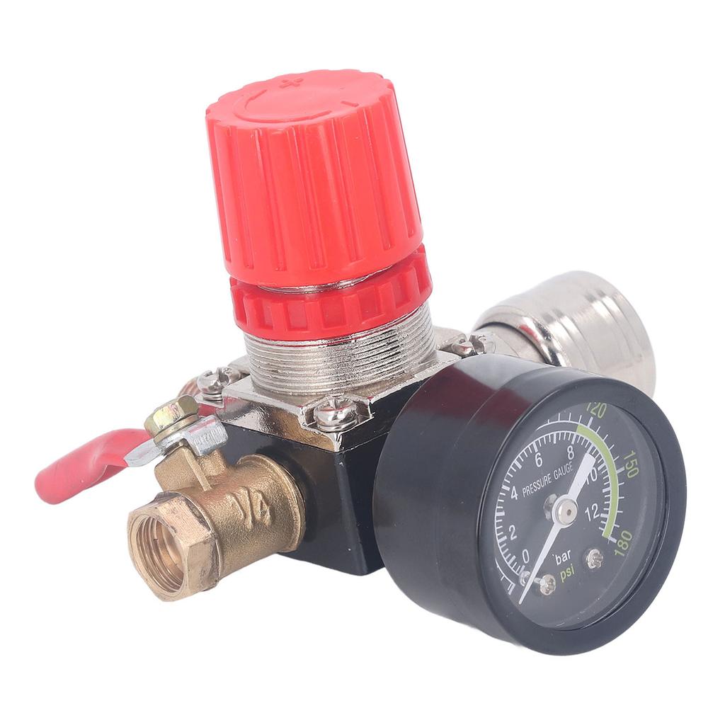 Zestaw regulatora sprężarki powietrza z manometrem, zaworem 4-drożnym 0-180 PSI, styl europejski, do narzędzi pneumatycznych