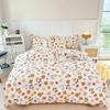 Floral Plants Duvet Cover Set 100% Cotton 3Pcs Blue Quilt Cover with 2 Pillowcases Skin-friendly Soft Bedding Set for All Season