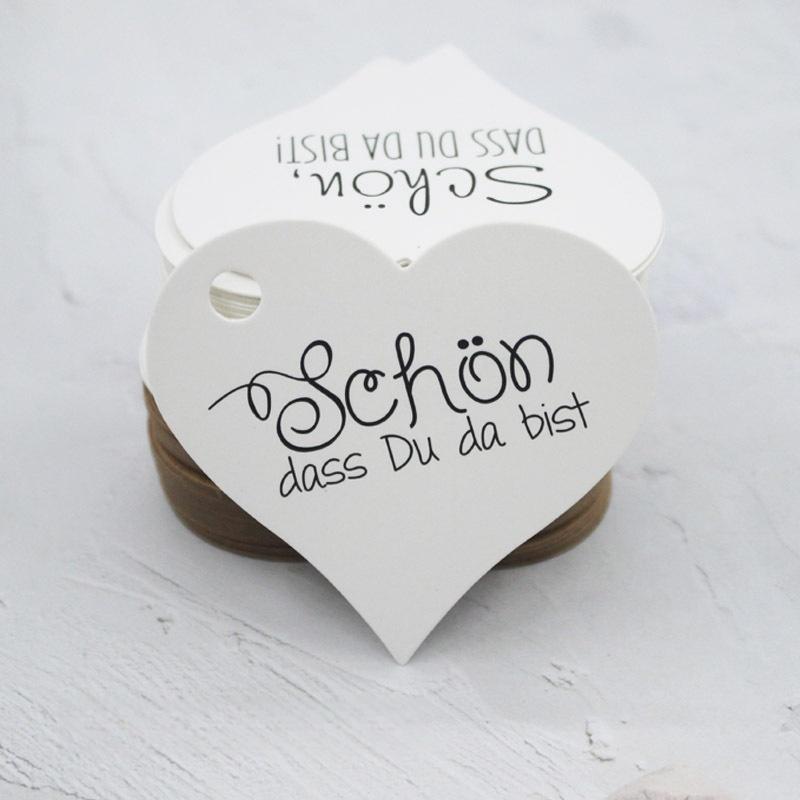 100pcs In Stock Hanging Tag German Heart Thank You Valentine's Day Kraft Paper Heart Tag Label Gift