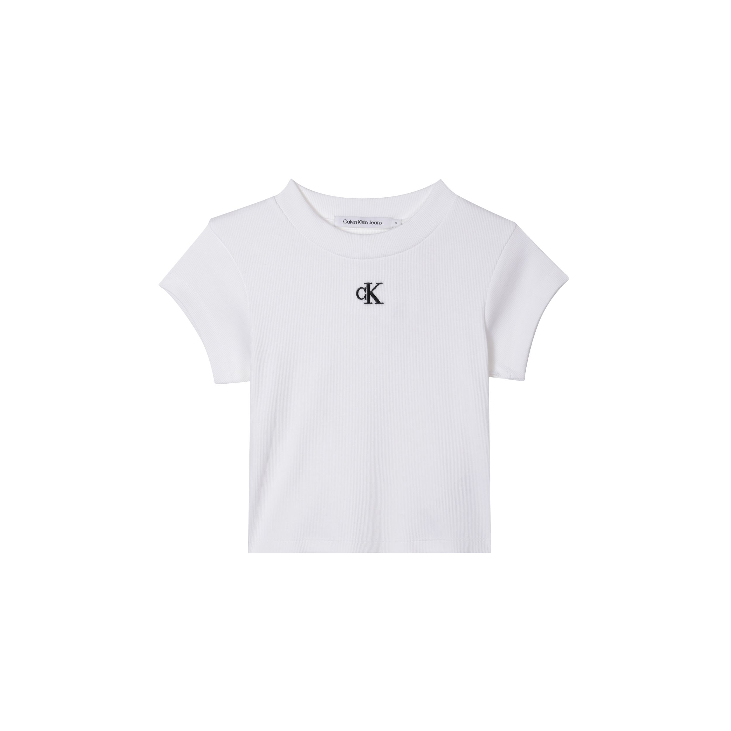 

Calvin Klein Letter Logo Sweet And Spicy Slim Fit Short Sleeve T-Shirt Women T-Shirts White ZW02588-YAF XS
