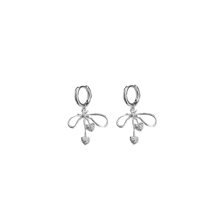 Elegant Love Heart Bow Earrings: Princess Style, Exquisitely Crafted for Women