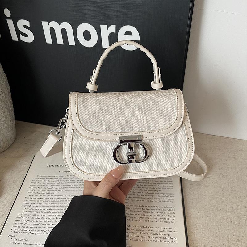 New Niche Design Popular Contrasting Color Saddle Bag Portable Shoulder Crossbody Trendy Women's Bag