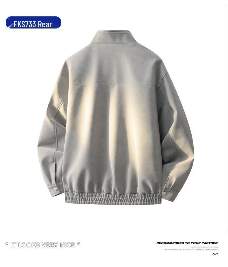 2026 Men's Casual High-End PU Leather Jacket - Hong Kong Style, Loose Fit, Lapel Design for Spring/Autumn