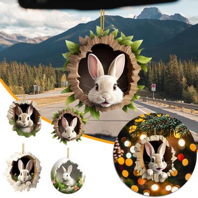 Car Interior Pendant Easter-Themed Rabbit Design Hanging Ornament Car Bag Living Space