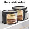 Round Hat Storage Bag Foldable Clear Cowboy Hat Organizer Wide Brims Hat Case with Carrying Handles for Closet Cowboy Sun Hats