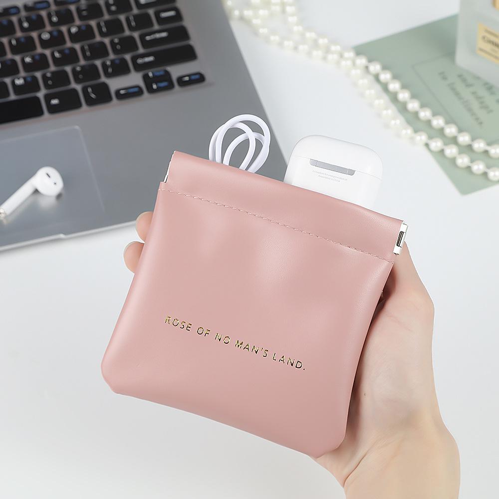 Spring Clip Red Envelope Multifunction Organizer: Portable Data Cable & Jewelry Holder with Auto Closure Coin Pouch