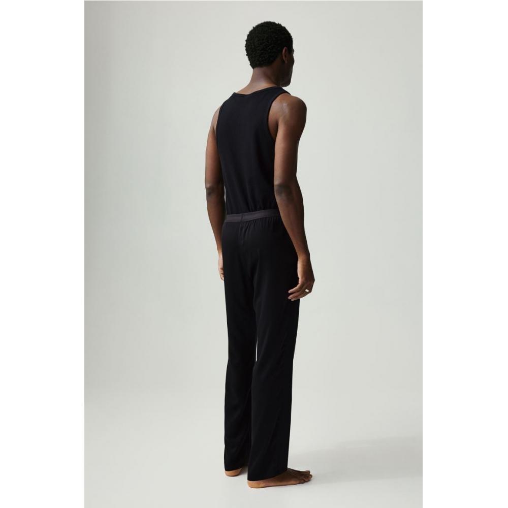 H M Loose Fit Satin Pants Black