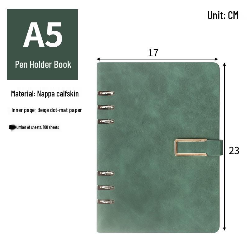 A5/B5 Business Loose-Leaf Notebook, Thick PU Leather Customizable Cover